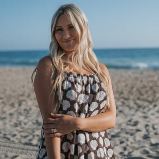 Women's Muslin Sleeveless Dress | Seashells
