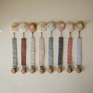 Linen Pacifier Clip 2-Pack