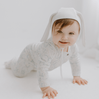 bonnet hat with ears | Ivory
