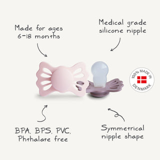 FRIGG Lucky Symmetrical Silicone Pacifier 2-Pack (6-18 Months)