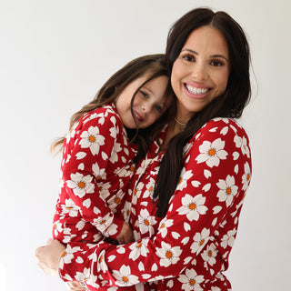 Girl's Bamboo Button Up Lounge Set | Cherry Blossoms