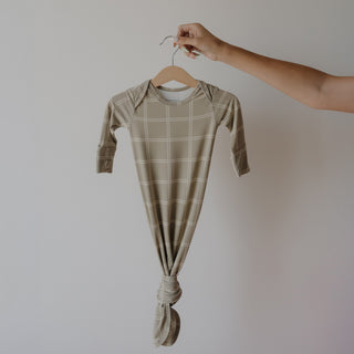 Bamboo Knotted Gown | Linen Grid
