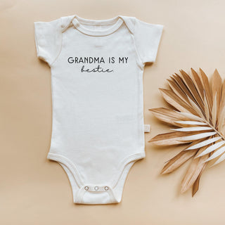 Grandma is my Bestie Organic Cotton Short Sleeve Baby Bodysuit