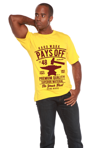 Hard Work Pays Men's Bamboo Viscose/Organic Cotton Short Sleeve Graphic T-Shirt