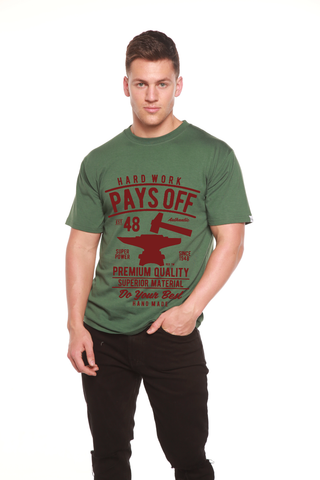 Hard Work Pays Men's Bamboo Viscose/Organic Cotton Short Sleeve Graphic T-Shirt
