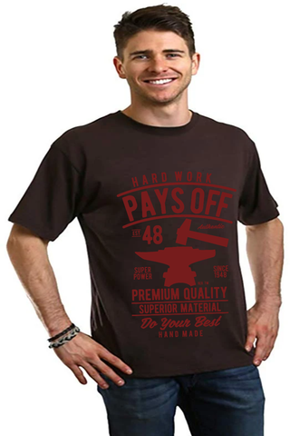 Hard Work Pays Men's Bamboo Viscose/Organic Cotton Short Sleeve Graphic T-Shirt