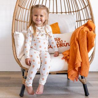 Pumpkin Posie Bamboo Pajamas: Fall Baby & Toddler PJs