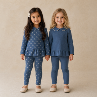 Organic Legging Set of 2 - Indigo Blossom + Navy
