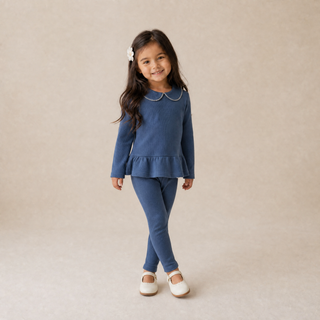 Organic Legging Set of 2 - Indigo Blossom + Navy