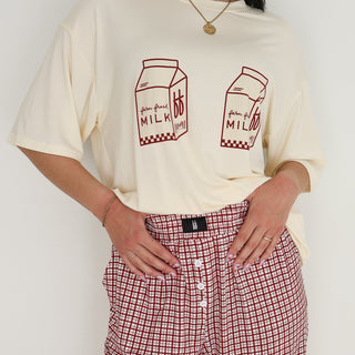 Short Sleeve Women's Bamboo Lounge Set | Milk & Window Pane