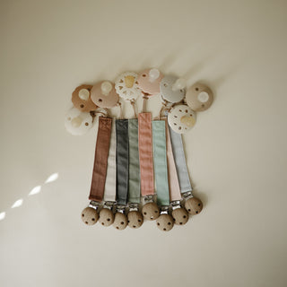 Linen Pacifier Clip 2-Pack
