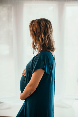 Blue Mommy Labor and Delivery Nursing Hospital Gown