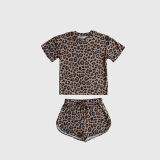 Girl's Bamboo Short Set | Leopard
