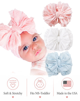 Little Ballerina | Signature Ruffled Baby Headband Set of 3