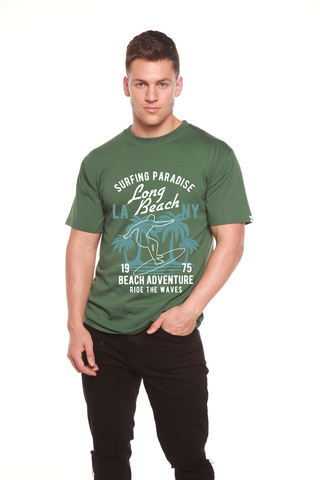 Long Beach Men's Bamboo Viscose/Organic Cotton Short Sleeve Graphic T-Shirt