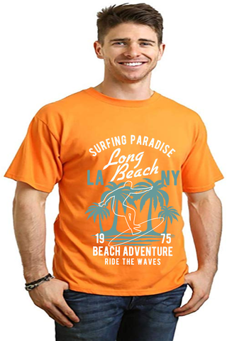 Long Beach Men's Bamboo Viscose/Organic Cotton Short Sleeve Graphic T-Shirt