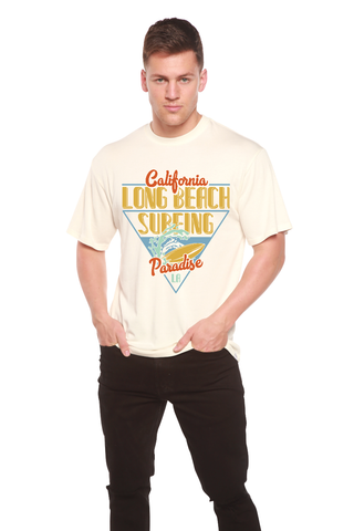 Long Beach Surfing Printed Men's Bamboo Viscose/Organic Cotton Short Sleeve Graphic T-Shirt