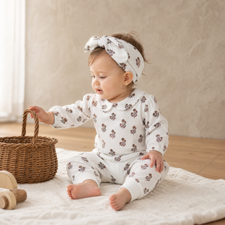 Organic Ruffle Collar Onesie & Pants Set - Loom