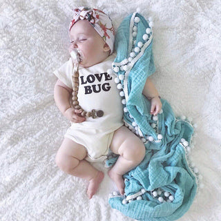Love Bug Organic Cotton Short Sleeve Baby Bodysuit