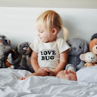Love Bug Organic Cotton Short Sleeve Baby Bodysuit