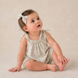 Organic Tie Shoulder Bubble Romper - Bluebelle