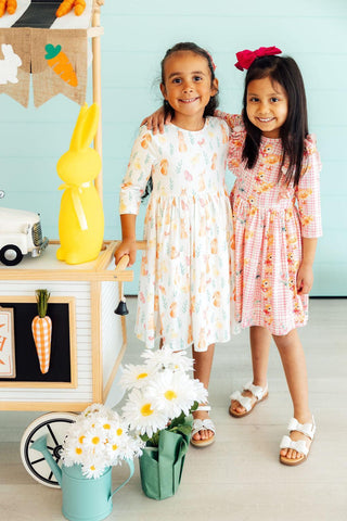 Daisy Ducklings 3/4 Sleeve Ruffle Twirl Dress
