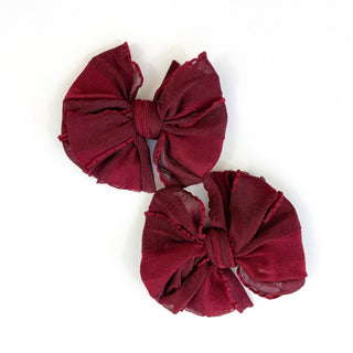Maroon | Ruffled Hair Clip