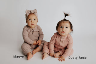 Mauve Baby Ribbed Playsuit with pockets