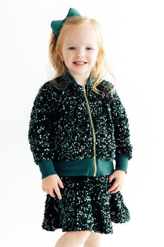 Hunter Green Velvet Sequin Jacket