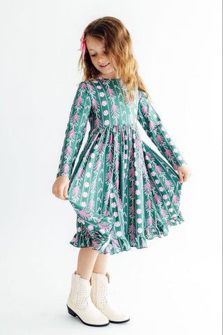 Christmas Treats L/S Ruffle Hem Twirl Dress