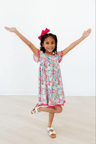 Preppy Petals Pom Pom Dress