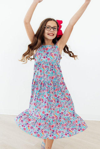 Tropical Garden Ruffle Maxi Dress