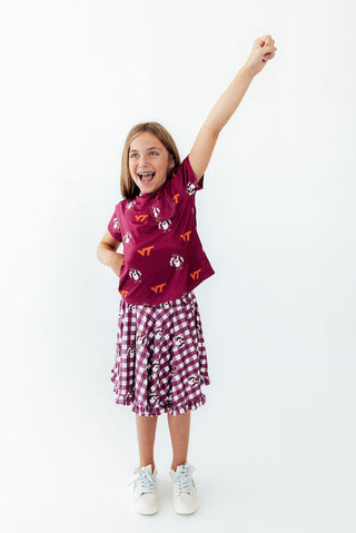 Virginia Tech Maroon Hokie Ruffle Pocket Tee