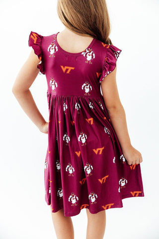 Virginia Tech Maroon Hokie Flutter Twirl Dress