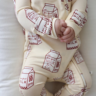 Bamboo Zip Pajamas | Milk