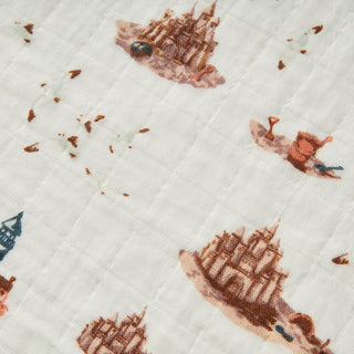 Sandcastle Organic Cotton Muslin Two-Piece Burp Cloth Set