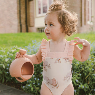 Green Gingham Ruffle Square Neck Swimsuit