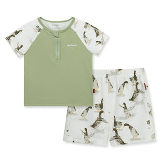 Duck Zipper Top & Swim Trunks