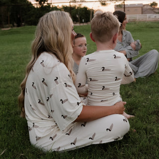 Women's Bamboo Crop Tee Lounge Set | Mallard