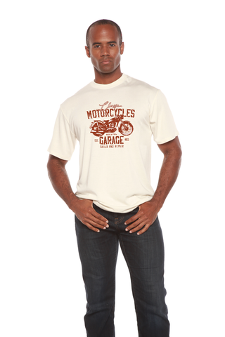 Motorcycles Garage Men's Bamboo Viscose/Organic Cotton Short Sleeve Graphic T-Shirt