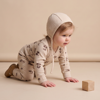 Organic Kimono Onesie & Pants Set - Mushroom