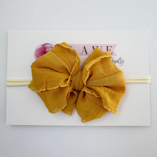 Mustard | Skinny Mini Nylon Ruffled Baby Headband