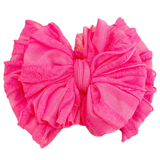 Ruffled Headband | Neon Pink