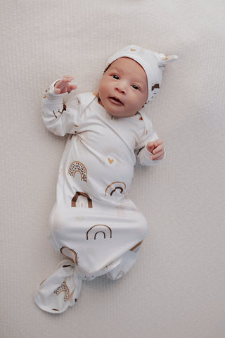 Rainbow Newborn Knotted Baby Gown