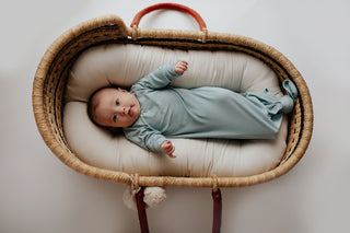Blue Bird Ribbed Knotted Newborn Gown