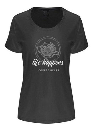 Life Happens Printed Women's Bamboo/Cotton Short Sleeve Scoop Neck T-Shirt