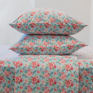 Quilted Blanket Aqua Floral