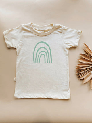 Rainbow Seafoam Organic Cotton Short Sleeve Toddler T-Shirt