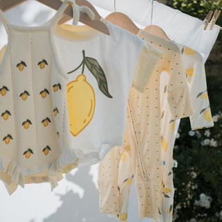 Short Sleeve Romper | Lemon