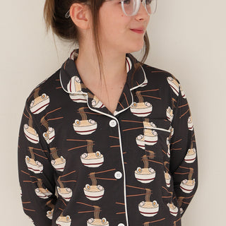 Girl's Bamboo Button Up Lounge Set | Ramen